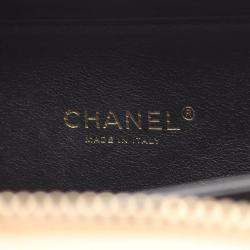 Pre Owned Chanel Filigree Mini Vanity Pink Black Leather Shoulder Bag