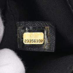 Pre Owned Chanel Boy Black White Leather and Fabric Shoulder Bag