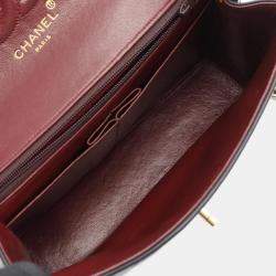 Pre Owned Chanel Matelasse Single Flap Navy Lambskin Leather Shoulder Bag