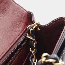 Pre Owned Chanel Matelasse Single Flap Navy Lambskin Leather Shoulder Bag