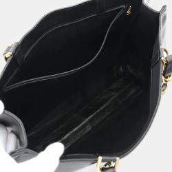 Pre Owned Chanel CC Large Black Leather Tote Bag