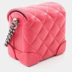 Pre Owned Chanel Mini Vanity Red Lambskin Leather Shoulder Bag