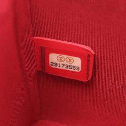 Pre Owned Chanel Mini Vanity Red Lambskin Leather Shoulder Bag