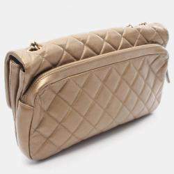 Pre Owned Chanel Brown Leather Shoulder Bag