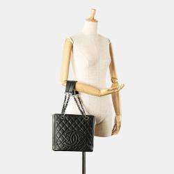 Pre Owned Chanel Matelasse PST Black Caviar Skin Shoulder Bag