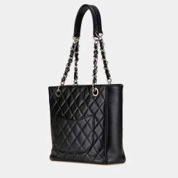 Pre Owned Chanel Matelasse PST Black Caviar Skin Shoulder Bag