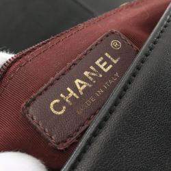 Pre Owned Chanel Mademoiselle Matelasse Black Leather Shoulder Bag