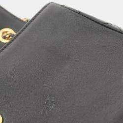 Pre Owned Chanel Mademoiselle Matelasse Black Leather Shoulder Bag