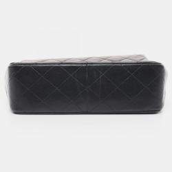 Pre Owned Chanel Mini Matelasse 20 Shoulder Bag Lambskin Navy Blue