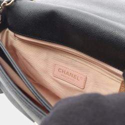 Pre Owned Chanel Matelasse Black Calfskin Leather Shoulder Bag