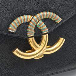 Pre Owned Chanel Matelasse Black Calfskin Leather Shoulder Bag