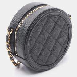 Pre Owned Chanel CC Filigree Black Calfskin Leather Shoulder Bag