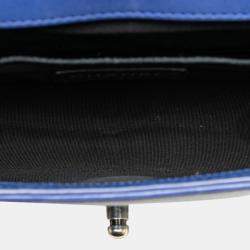 Pre Owned Chanel Boy Blue Lambskin Chain Shoulder Bag