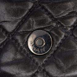 Pre Owned Chanel Grey Medium Quilted Metallic Aged Calfskin Chain Me Flap