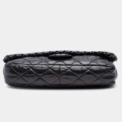 Pre Owned Chanel Grey Medium Quilted Metallic Aged Calfskin Chain Me Flap