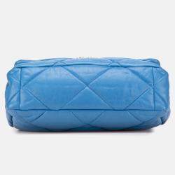 Pre Owned Chanel Blue Large Lambskin 19 Flap