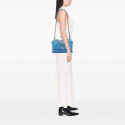 Pre Owned Chanel Blue Large Lambskin 19 Flap