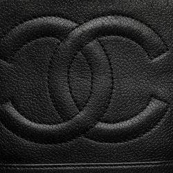 Pre Owned Chanel Black CC Caviar Vanity Case