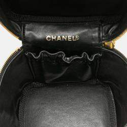 Pre Owned Chanel Black CC Caviar Vanity Case