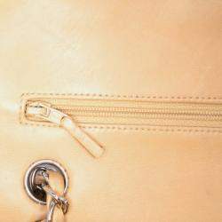 Pre Owned Chanel Beige Small Classic Lambskin Double Flap