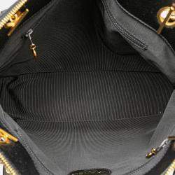 Pre Owned Chanel Black Caviar Logo Shoulder Bag