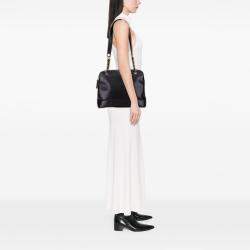Pre Owned Chanel Black Caviar Logo Shoulder Bag