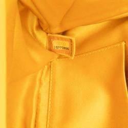 Pre Owned Chanel Yellow Satin Crystal Camellia Evening Frame Clutch