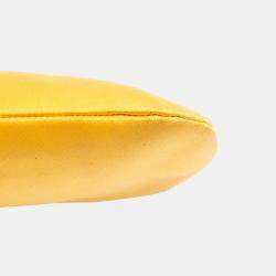 Pre Owned Chanel Yellow Satin Crystal Camellia Evening Frame Clutch