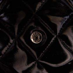 Pre Owned Chanel Black CC Quilted Patent Wallet On Chain
