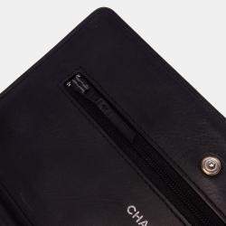 Pre Owned Chanel Black CC Quilted Patent Wallet On Chain