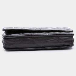 Pre Owned Chanel Black CC Quilted Patent Wallet On Chain