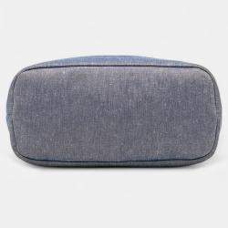 Pre Owned Chanel Blue Quilted Denim Medallion Backpack