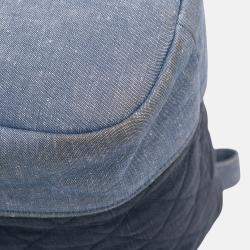 Pre Owned Chanel Blue Quilted Denim Medallion Backpack