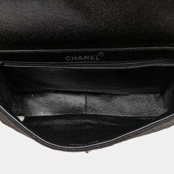 Pre Owned Chanel Black Medium CC Quilted Jersey Double Sided Flap