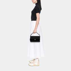 Pre Owned Chanel Black Medium CC Quilted Jersey Double Sided Flap