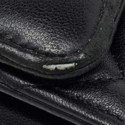 Pre Owned Chanel Black Quilted Leather Classic Long Flap Wallet