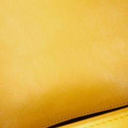 Pre Owned Chanel Yellow Old Medium Quilted Calfskin Boy Flap