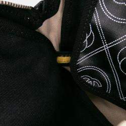 Pre Owned Chanel Black Coated Canvas Camellia Logo Camera Bag