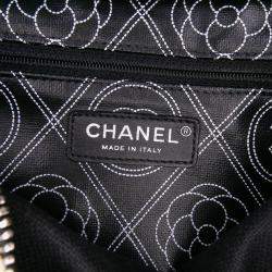 Pre Owned Chanel Black Coated Canvas Camellia Logo Camera Bag