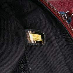 Pre Owned Chanel Red Medium Quilted Caviar Easy Flap