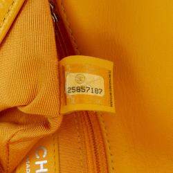 Pre Owned Chanel Yellow Crumpled Calfskin Bi Quilted Vintage Full Flap