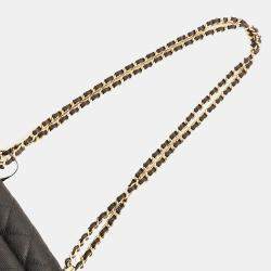 Pre Owned Chanel Black CC Quilted Caviar Pocket Twins Clutch with Chain