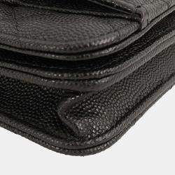 Pre Owned Chanel Black CC Quilted Caviar Pocket Twins Clutch with Chain