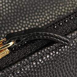 Pre Owned Chanel Black CC Quilted Caviar Pocket Twins Clutch with Chain