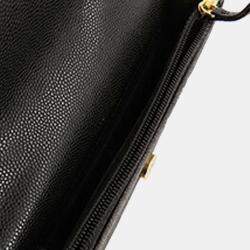 Pre Owned Chanel Black CC Quilted Caviar Pocket Twins Clutch with Chain
