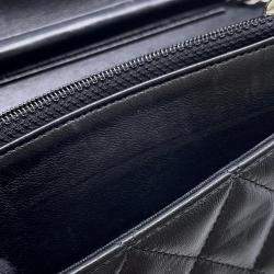 Pre Owned Chanel Matelasse Black Lambskin Chain Wallet