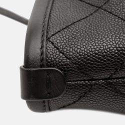 Pre Owned Chanel Black XL Quilted Caviar Shopping Fever Tote