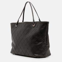 Pre Owned Chanel Black XL Quilted Caviar Shopping Fever Tote