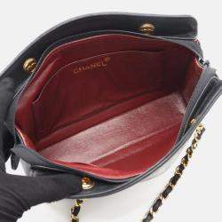 Pre Owned Chanel Matelasse Black Lambskin Leather Shoulder Bag