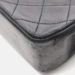 Pre Owned Chanel Matelasse Black Lambskin Leather Shoulder Bag